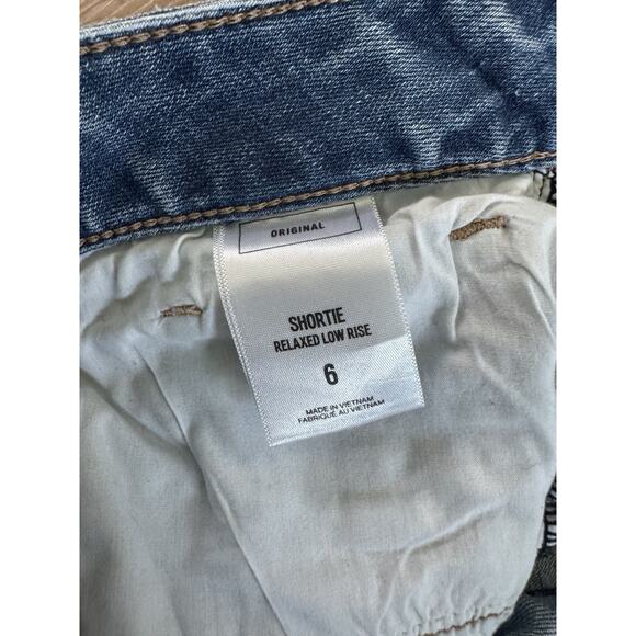 Lot 2 Express Shorties Shorts Y2K Stye Khaki Chino Sz 6 Low Rise Frayed Mini - Picture 3 of 16